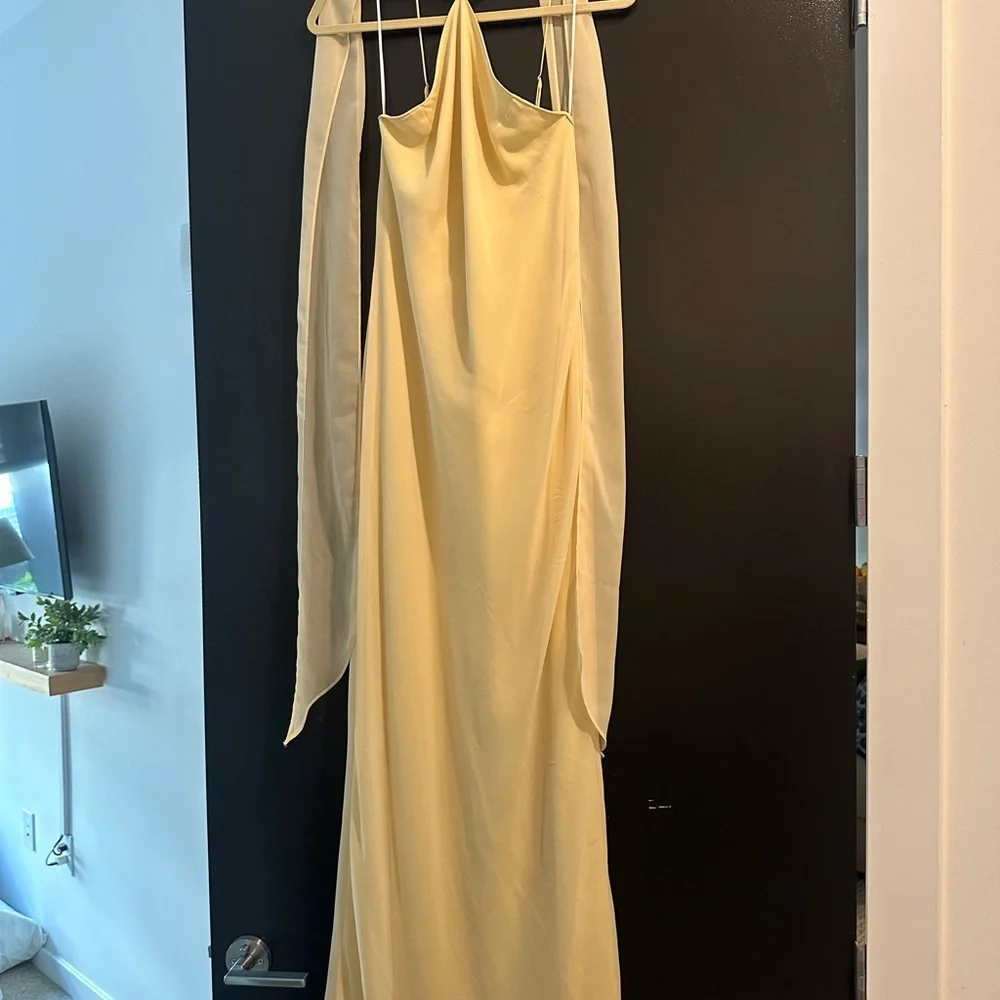 Elegant Butter Yellow Dress - Picture 5 of 5
